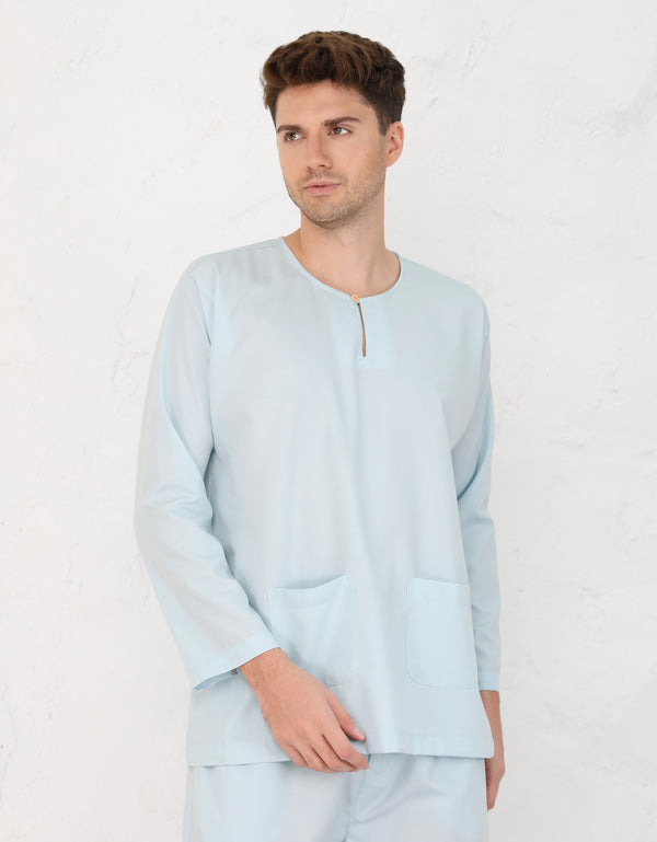 BAJU MELAYU PESAK MEGAT R/FIT (BABY BLUE)